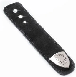 Produktbild von Tattini Close Contact Wildlederarmband für Damen mit 3 Strasssteinen in Schwarz