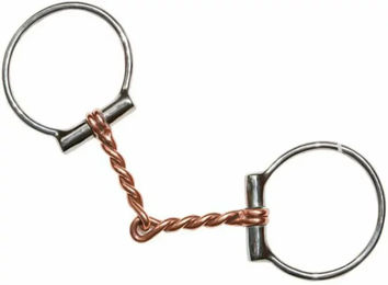 Tattini D-Ring Gebiss Ren's a 'D' aus Edelstahl mit Kupferwicklungen – Bild 1 von 1