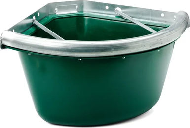 Tattini Eck-Futterkrippe für Pferde mit Anti-Spreco-Funktion aus Kunststoff in Grün – Bild 1 von 2