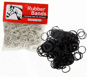 Tattini elastisches Mähnen- und Schweifzopfgummi für Pferde in Schwarz und Weiß – Bild 1 von 2