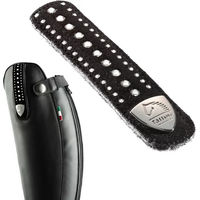 Produktbild von Tattini Ersatzriemen aus Leder mit 3 Reihen Strasssteinen Schwarz 10cm