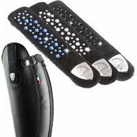 Produktbild von Tattini Ersatzriemen aus Leder mit Strasssteinen Schwarz Silber 10cm