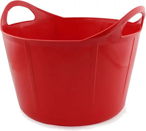 Produktbild von Tattini Flexibler Futtereimer aus Kunststoff Rot 17 Liter