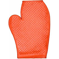 Produktbild von Tattini Gummihandschuhe für die Fellpflege und Shampoo-Anwendung in Rot und Orange