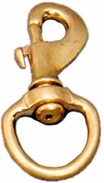 Tattini Karabinerhaken für Pferde mit Zuglasche und Drehauge aus Messing in Gold – Bild 1 von 2