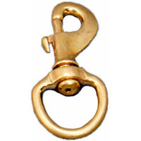 Produktbild von Tattini Karabinerhaken für Pferde mit Zuglasche und Drehauge aus Messing in Gold