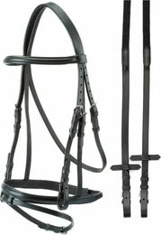 Produktbild von Tattini Leder Trense für Ponys in Schwarz glatt
