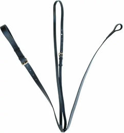 Produktbild von Tattini Martingal mit Ringen für Pony Halsband in Schwarz mit Edelstahl