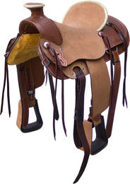 Produktbild von Tattini Natowa Westernsattel für Pferde aus Leder in Braun/Rot 16 Zoll