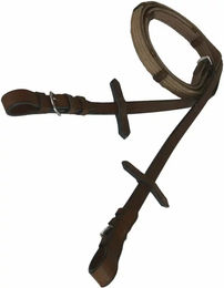 Produktbild von Tattini Pferde-Zügel aus Leder und Leinwand in Braun