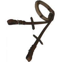 Produktbild von Tattini Pferde-Zügel aus Leder und Leinwand in Braun