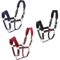 Produktbild von Tattini Pferdehalfter aus Nylon mit Fleece in Rot oder Blau-Schwarz-Rot