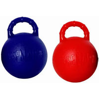 Produktbild von Tattini Pferdespielball aus Gummi mit Griff für Stallpferde in Rot oder Bunt