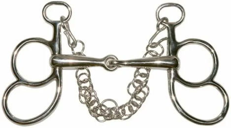 Tattini Postkandare Faustschlaggebiss für Pferde aus Edelstahl 14mm – Bild 1 von 2