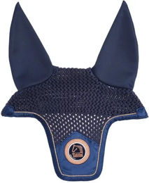 Tattini Prado Fliegenhaube kurz aus Stoff in Blau Marine für Pferde – Bild 1 von 1