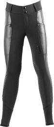 Produktbild von Tattini Reithose für Mädchen mit Mid Grip aus Kunstleder in Schwarz