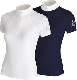 Produktbild von Tattini Reitshirt Polo für Damen mit mikroperforierten Einsätzen Blau Größe S