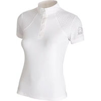Produktbild von Tattini Reitshirt Polo für Mädchen mit micro-perforierten Einsätzen Weiß Größe 14 Jahre