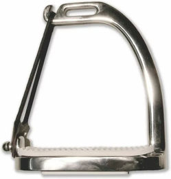 Produktbild von Tattini Sicherheitssteigbügel aus Edelstahl mit elastischen Ringen und Gummisohlen Silber 12 cm
