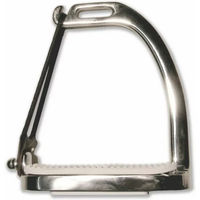 Produktbild von Tattini Sicherheitssteigbügel aus Edelstahl mit elastischen Ringen und Gummisohlen Silber 12 cm