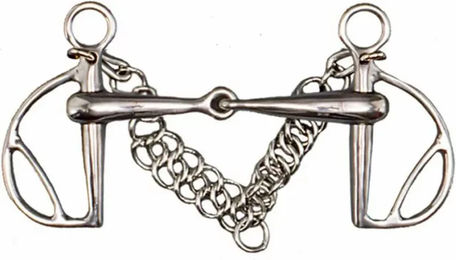 Tattini Springkandare Spanisches Gebiss für Pferde aus Edelstahl in Silber 12.5 cm – Bild 1 von 2