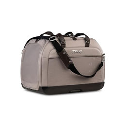 Tavo Hendrick Haustier-Autositz und Transportbox für Hunde und Katzen aus Kunstleder in Beige mit ISOFIX und ECE R129 Zertifizierung – Bild 1 von 2