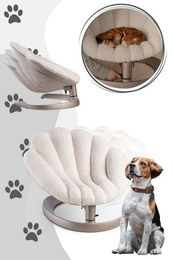 Tavo Shell Hundekorb Beige mit Fleece für Riesenrassen und erwachsene Hunde – Bild 1 von 5