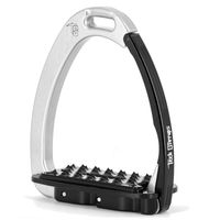 Produktbild von Tech Stirrups Sicherheitssteigbügel Venice SlopedEvo zweifarbig Silber Schwarz - 570 g