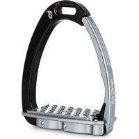 Produktbild von Tech Stirrups Venice Flat Evo Sicherheitssattel-Steigbügel aus Aluminium in Schwarz