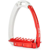 Produktbild von Tech Stirrups Venice Flat Evo Sicherheitsschlaufen für Pferde aus Aluminium in Rot