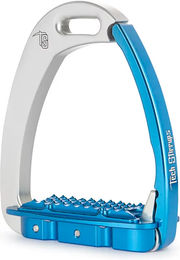 Produktbild von Tech Stirrups Venice Sicherheitssteigbügel für Kinder aus Aluminium in Silber oder Blau - 0,37 kg