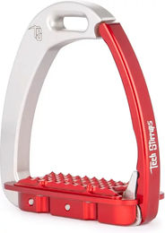 Produktbild von Tech Stirrups Venice Sicherheitssteigbügel für Kinder aus Aluminium in Silber oder Rot
