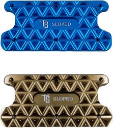Produktbild von Tech Stirrups Venice Sloped Evo Fußstützenpolster aus Aluminium in Braun