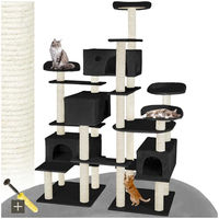 Produktbild von tectake Entissar Katzen Kratzbaum XXL 214 cm Schwarz mit 4 Katzenhäusern und Sisalstangen