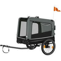Produktbild von tectake Fahrradanhänger für Hunde 3in1 multifunktional gefedert grau 240 Liter aus wasserabweisendem Oxford-Gewebe bis 40 kg