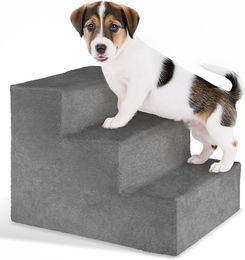 Produktbild von tectake Haustiertreppe für Hunde und Katzen in Grau aus Polyester mit 50 kg Belastbarkeit 37 x 45 x 34,5 cm