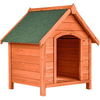 Produktbild von tectake Hundehütte Bailey aus lasiertem Holz in Braun für erwachsene Hunde