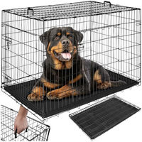 Produktbild von tectake Hundekäfig Gitterbox klappbar für große Rassen mit 2 Türen und herausnehmbarem Boden 121,5 x 75,5 x 80,5 cm