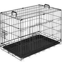 Produktbild von tectake Hundekäfig Gitterbox Transportbox für kleine Rassen klappbar Schwarz Größe L