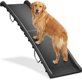 tectake Hunderampe Paw Step für Hunde und Riesenrassen, klappbar und rutschfest, Schwarz – Bild 1 von 5