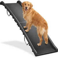 Produktbild von tectake Hunderampe Paw Step für Hunde und Riesenrassen, klappbar und rutschfest, Schwarz