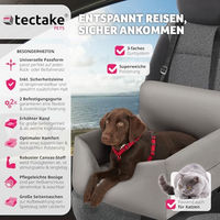 Produktbild von tectake Hundesitz Autositz für die Rückbank mit Hundegurt und Anschnaller Grau