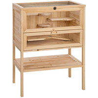 Produktbild von tectake Kleintierkäfig aus Holz für Hamster und Mäuse, braun, 60 x 40 x 80 cm