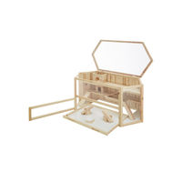 Produktbild von tectake Kleintierkäfig Hamsterkäfig aus Holz in Braun und Natur