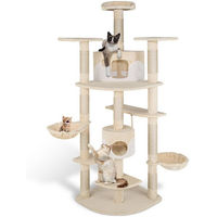 Produktbild von tectake Kratzbaum Fippi Katzenbaum für Katzen in Beige-Weiss mit Sisalstangen und Plüschoberfläche 201 cm