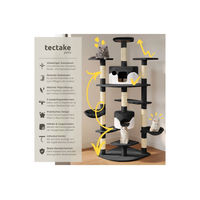 Produktbild von tectake Kratzbaum Fippi Katzenbaum mit Sisalstangen und Plüschoberfläche 201 cm Schwarz-Weiß