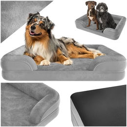 tectake orthopädisches Hundebett mit Memory Foam für große Hunde XL Grau – Bild 1 von 9
