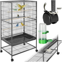 Produktbild von tectake Vogelkäfig für Papageien aus Metall in Hammerschlagoptik 131cm hoch