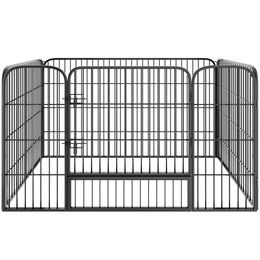 tectake Welpen Laufstall aus Metall 4-teilig grau – Bild 1 von 5