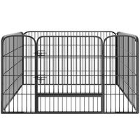Produktbild von tectake Welpen Laufstall aus Metall 4-teilig grau
